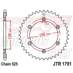 Lánckerék hátsó JT 1791