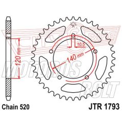 Lánckerék hátsó JT 1793-45