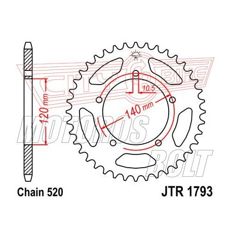 Lánckerék hátsó JT 1793-45