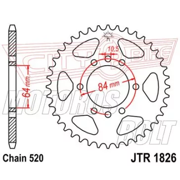 Lánckerék hátsó JT 1826