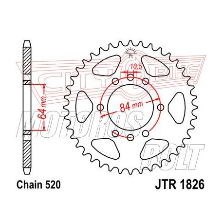 Lánckerék hátsó JT 1826