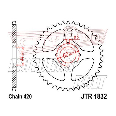 Lánckerék hátsó JT 1832