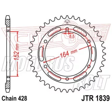 Lánckerék hátsó JT 1839