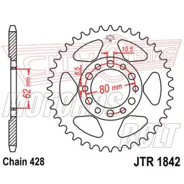 Lánckerék hátsó JT 1842