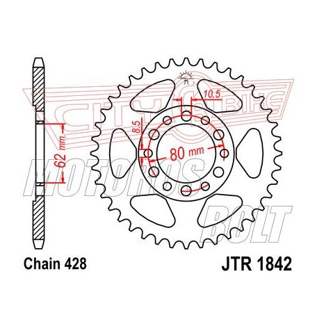 Lánckerék hátsó JT 1842-49