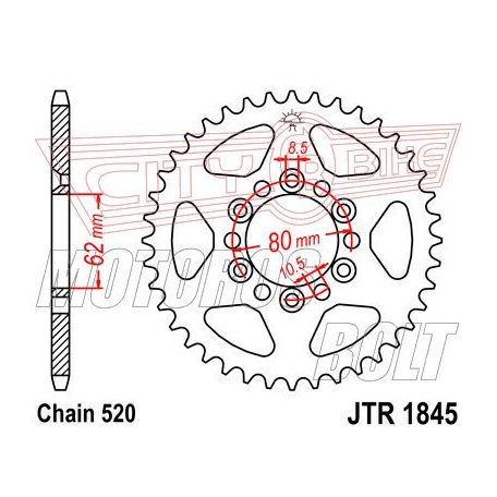 Lánckerék hátsó JT 1845