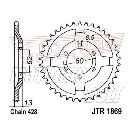 Lánckerék hátsó JT 1869