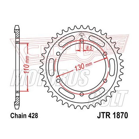 Lánckerék hátsó JT 1870