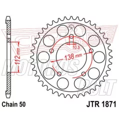 Lánckerék hátsó JT 1871