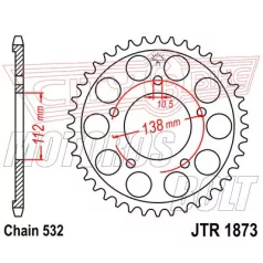 Lánckerék hátsó JT 1873