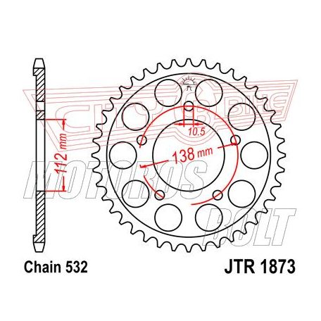 Lánckerék hátsó JT 1873