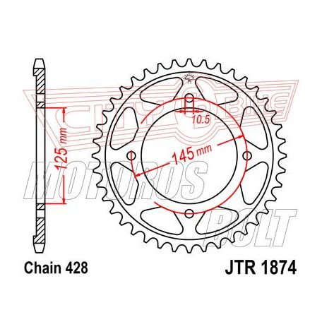 Lánckerék hátsó JT 1874