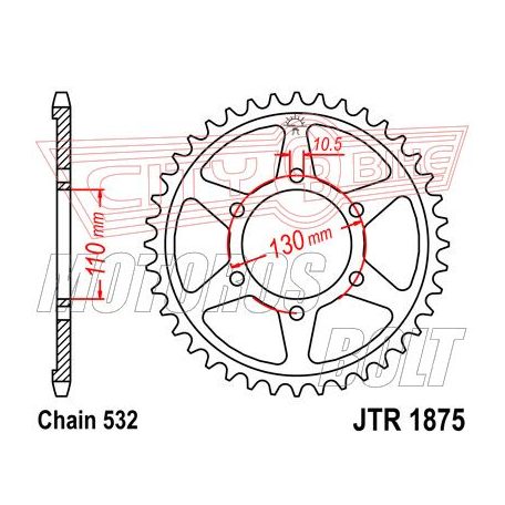 Lánckerék hátsó JT 1875