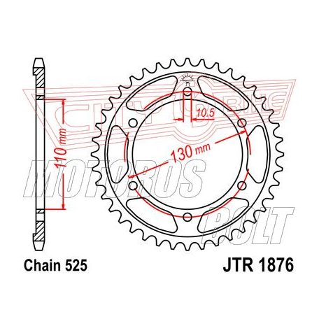 Lánckerék hátsó JT 1876-45