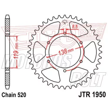 Lánckerék hátsó JT 1950