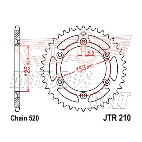 Lánckerék hátsó JT 210-43