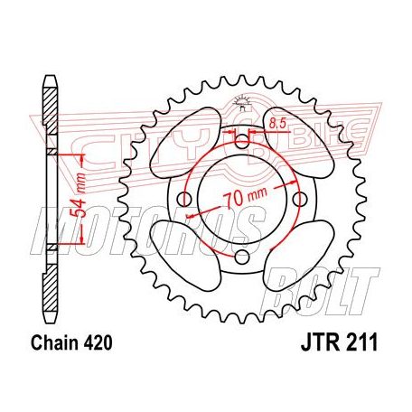 Lánckerék hátsó JT 211-40