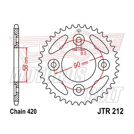 Lánckerék hátsó JT 212-35