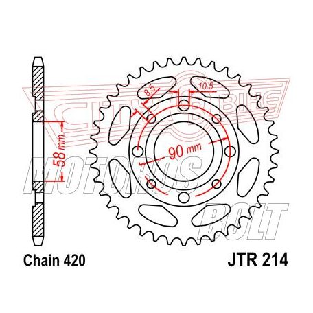 Lánckerék hátsó JT 214