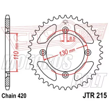 Lánckerék hátsó JT 215