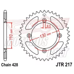 Lánckerék hátsó JT 217-50