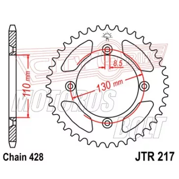 Lánckerék hátsó JT 217-50