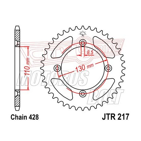 Lánckerék hátsó JT 217-52