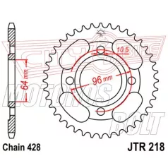 Lánckerék hátsó JT 218