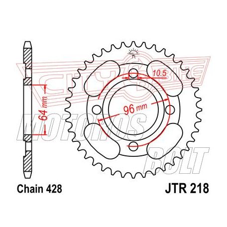 Lánckerék hátsó JT 218