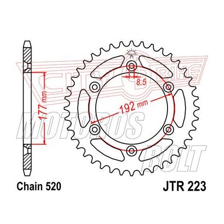 Lánckerék hátsó JT 223