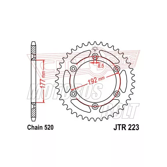 Lánckerék hátsó JT 223 Lánckerék hátsó JT 223