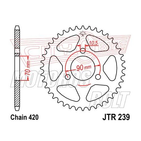 Lánckerék hátsó JT 239-38