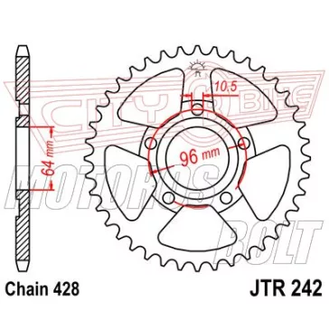 Lánckerék hátsó JT 242