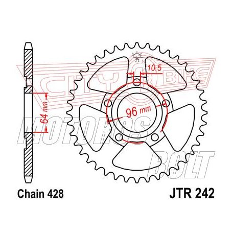 Lánckerék hátsó JT 242-53