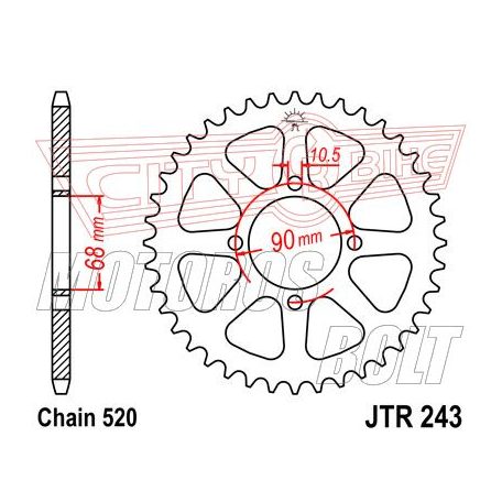 Lánckerék hátsó JT 223-52