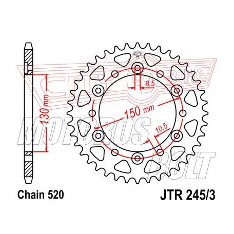 Lánckerék hátsó JT 245/3-47