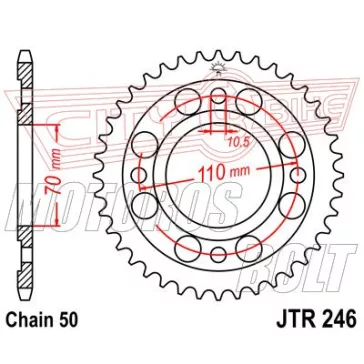 Lánckerék hátsó JT 246