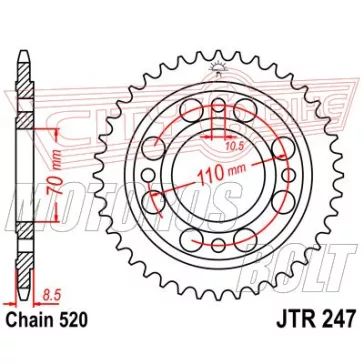 Lánckerék hátsó JT 247