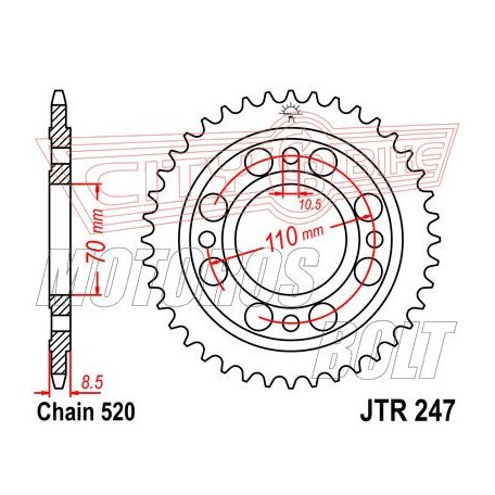 Lánckerék hátsó JT 247