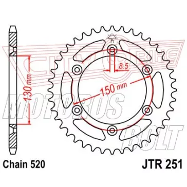 Lánckerék hátsó JT 251