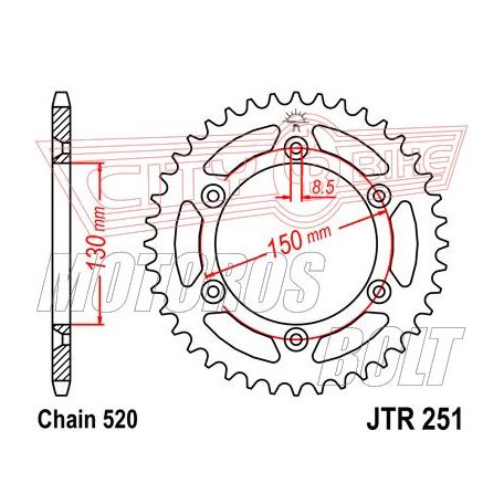 Lánckerék hátsó JT 251