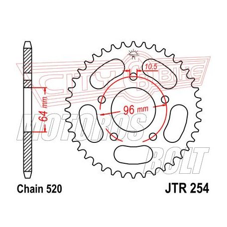 Lánckerék hátsó JT 254-50