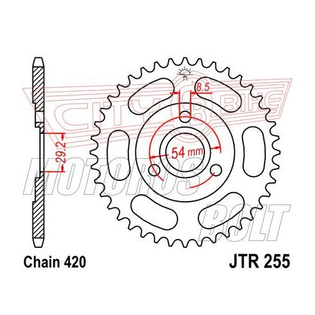 Lánckerék hátsó JT 255-39