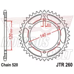 Lánckerék hátsó JT 260