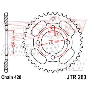 Lánckerék hátsó JT 263