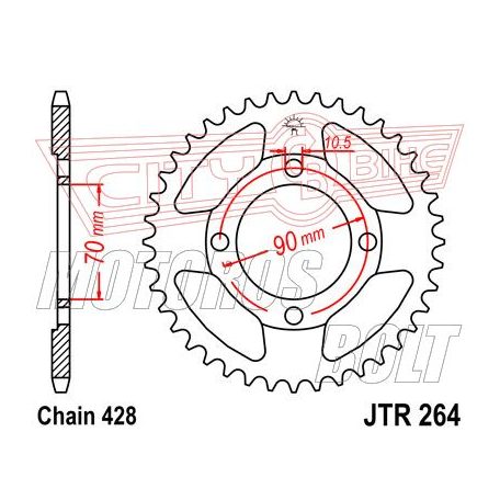 Lánckerék hátsó JT 264