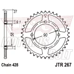 Lánckerék hátsó JT 267