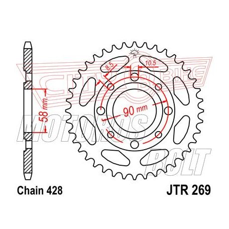 Lánckerék hátsó JT 269-43