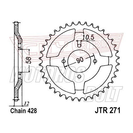 Lánckerék hátsó JT 271