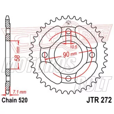 Lánckerék hátsó JT 272